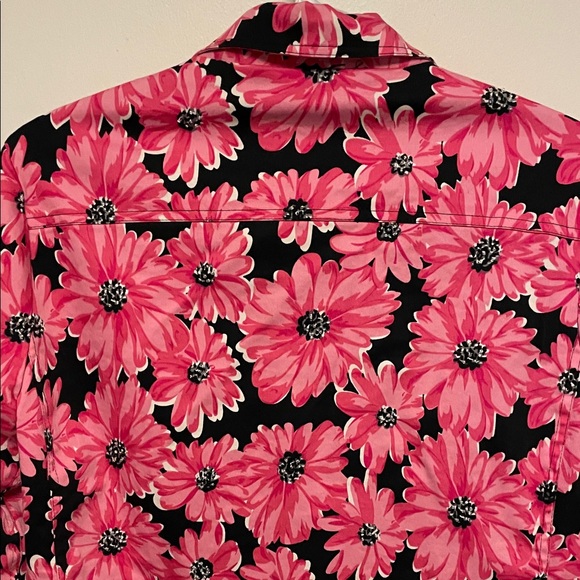 Laura Ashley Pink Floral Full Zip Jacket Size Medium - Picture 5 of 9